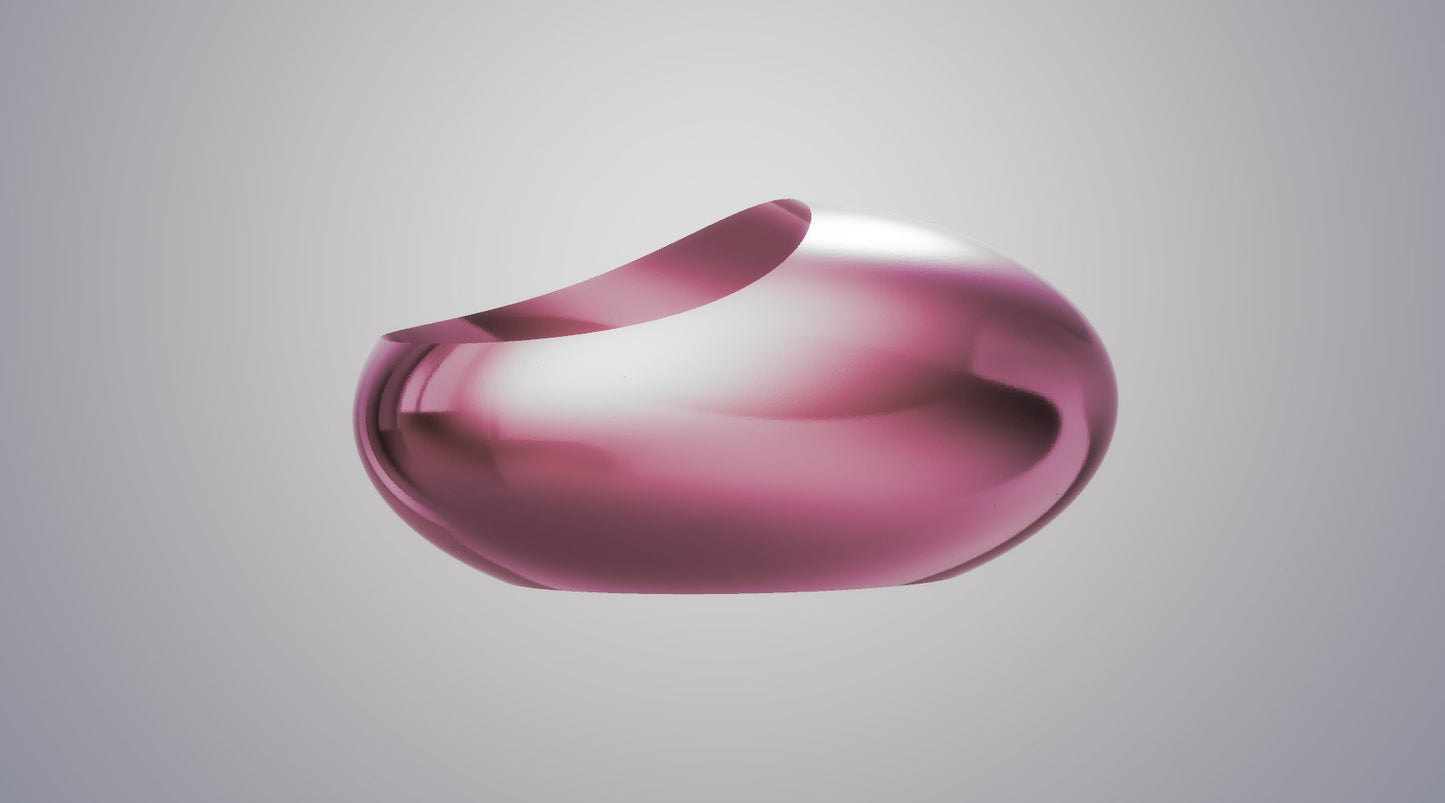 Modern Sleek Oval Vase in Various Colors