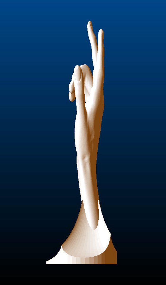 Peace (Right) Hand Sculpture, left