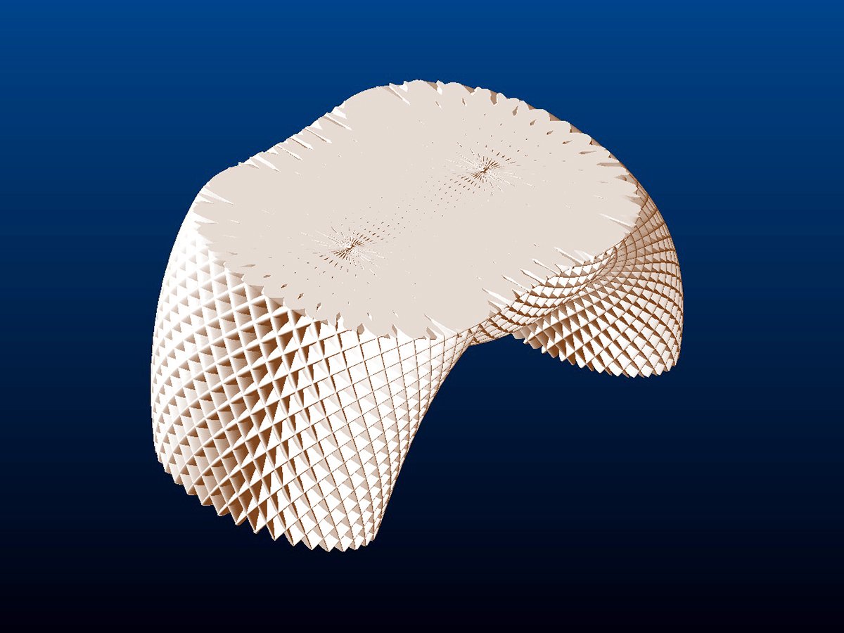 White Half-Arch Patio Table, angled