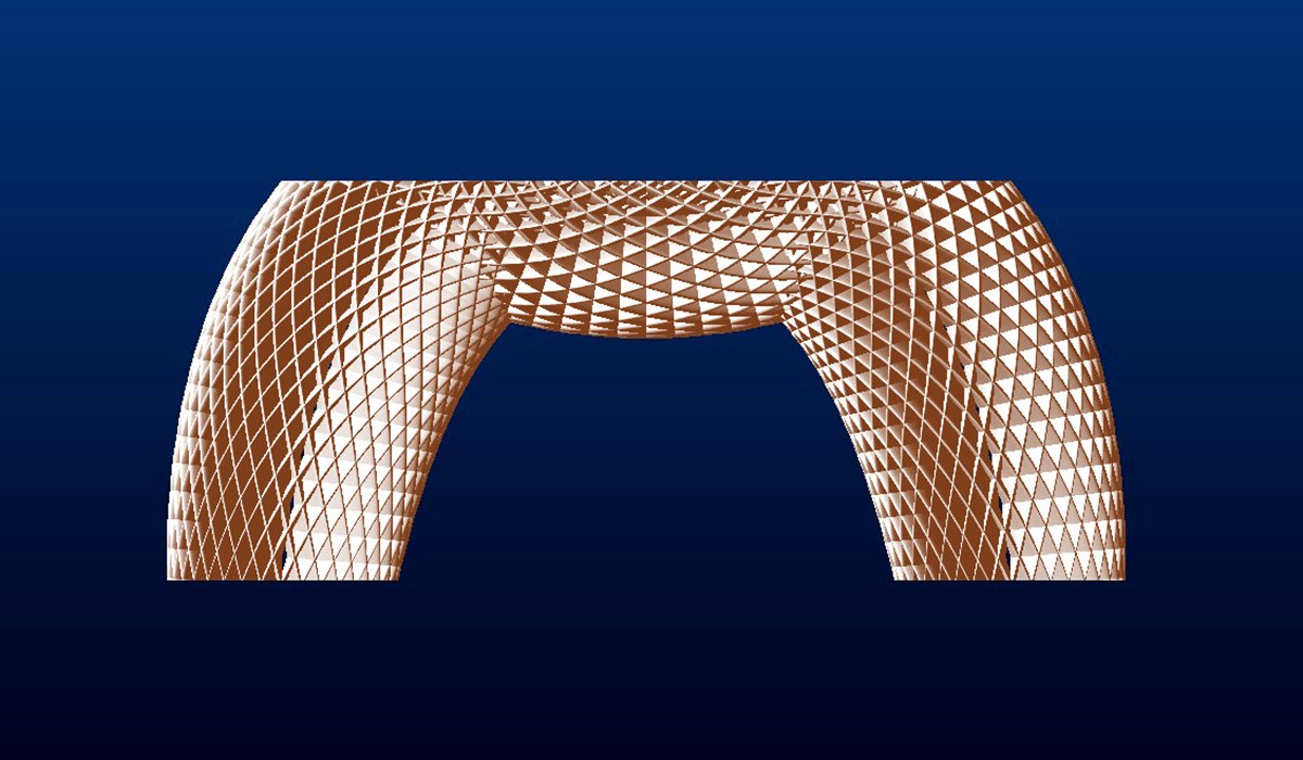 White Half-Arch Patio Table, front