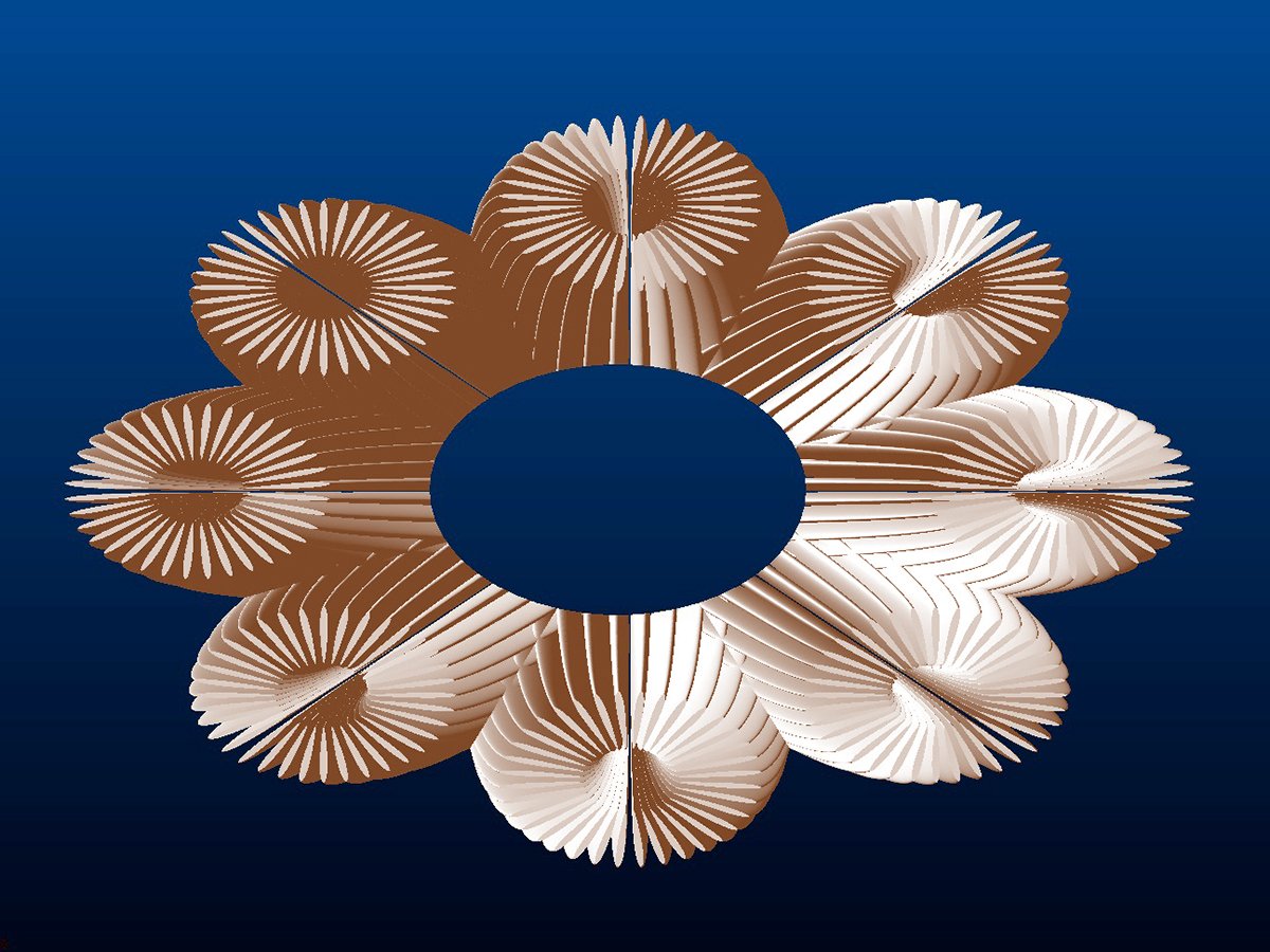 White Daisy Patio Table (Linear pattern), bottom