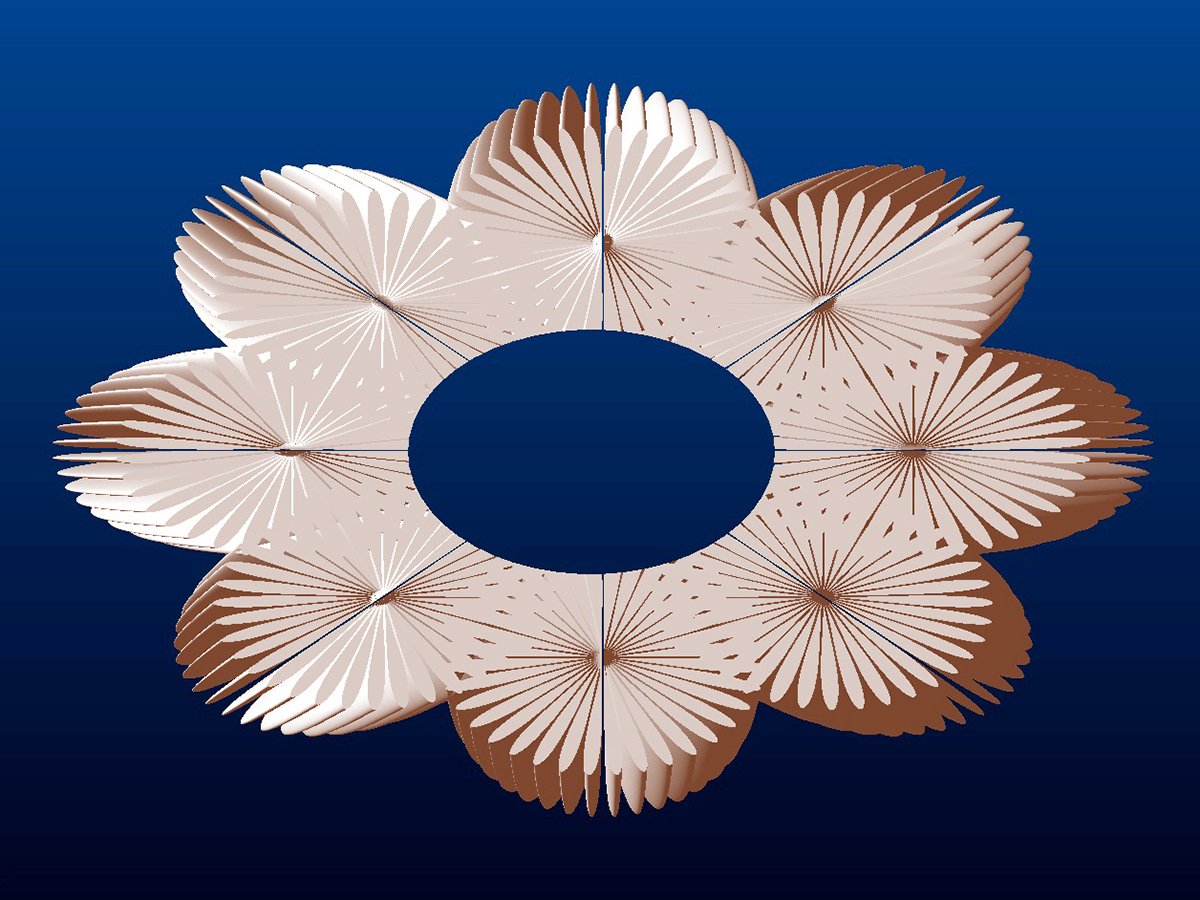 White Daisy Patio Table (Linear pattern), top