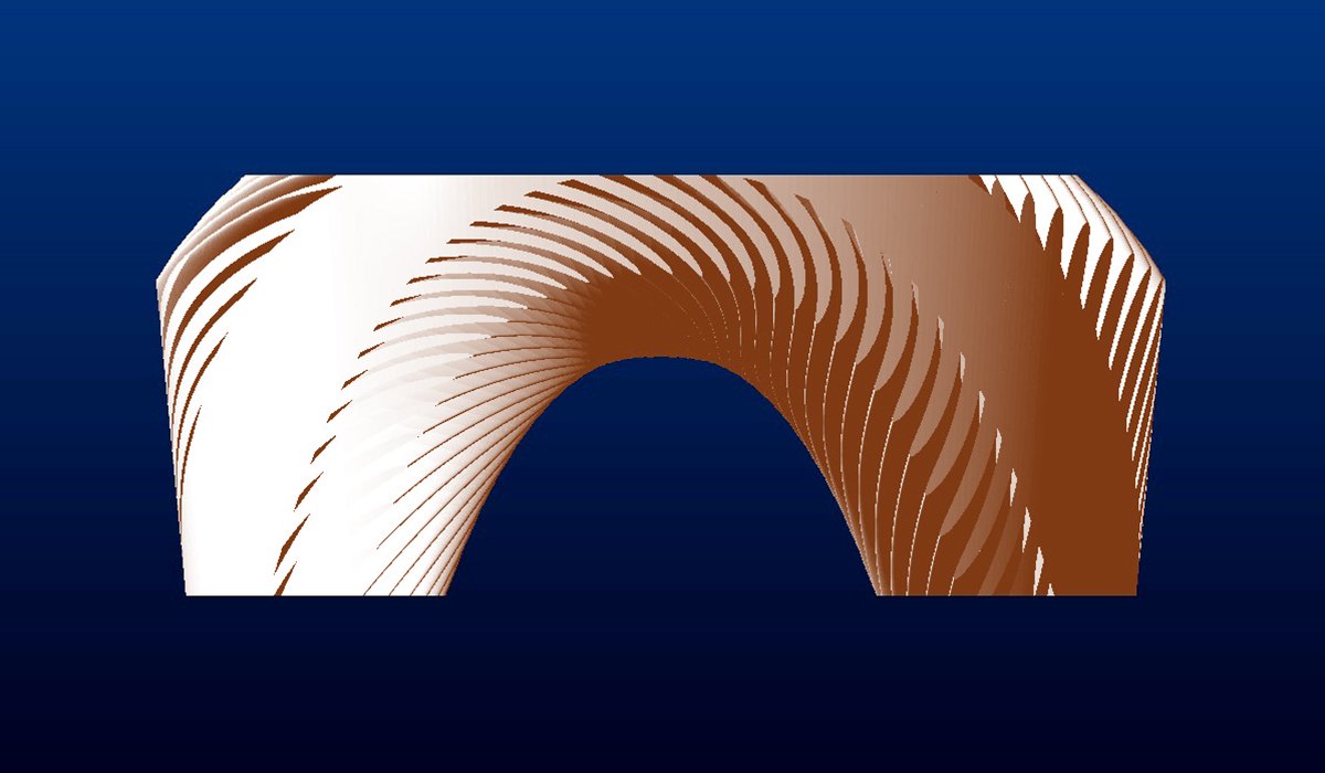 Arch PatioTable with Slatted Sides, front