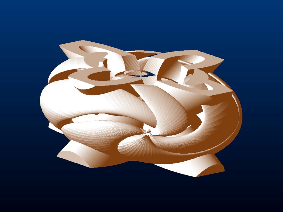 Abstract Curled Patio Table with Center Cut angled