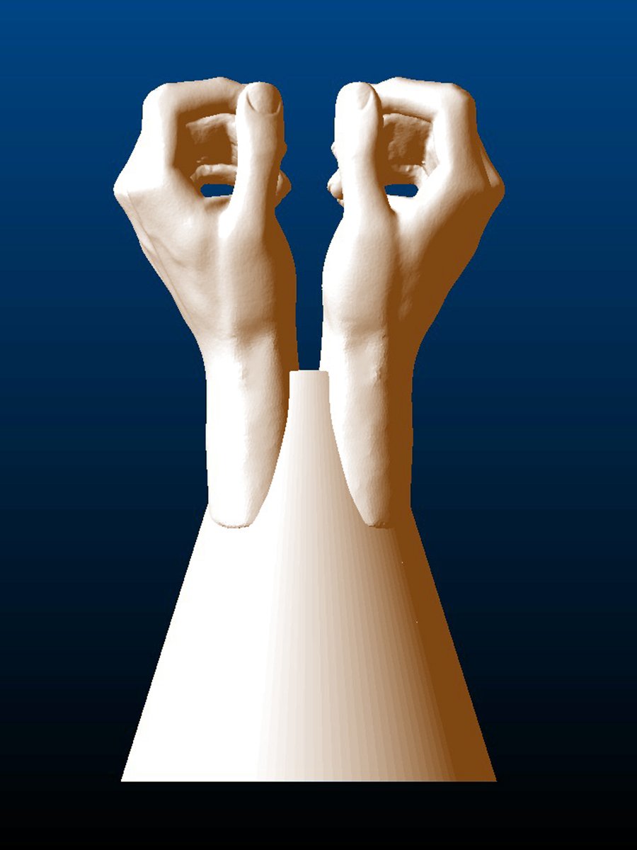 Closed Hands Sculpture, back