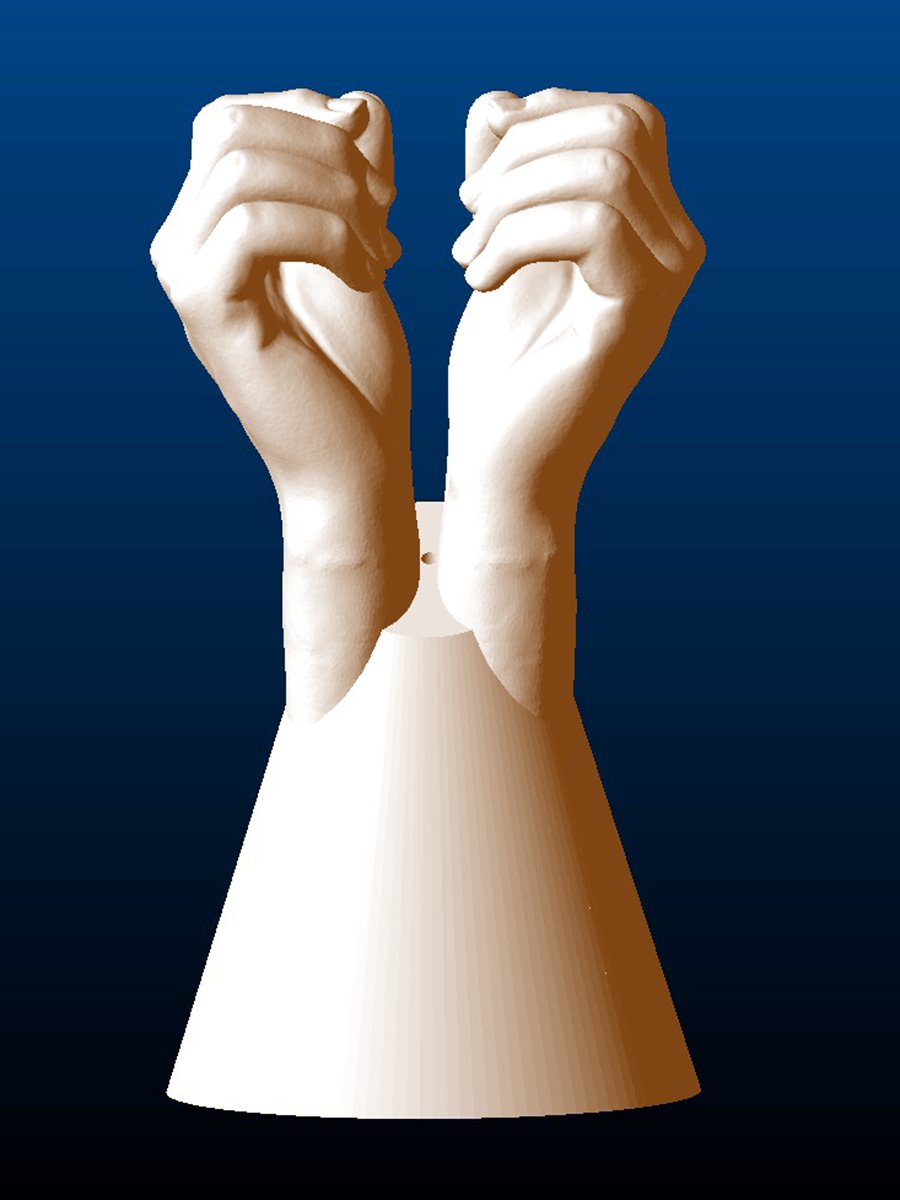 Closed Hands Sculpture, front