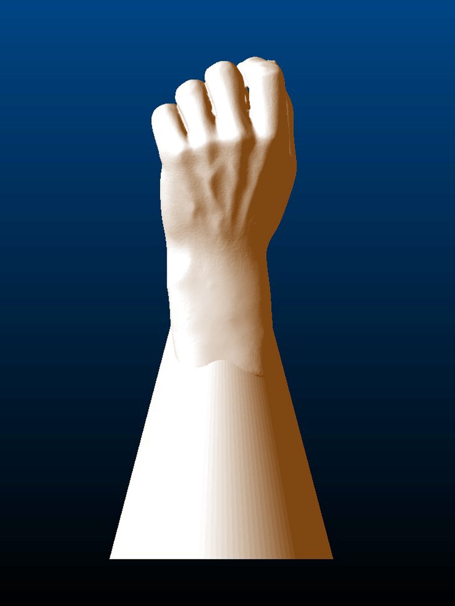 Closed Hands Sculpture, left