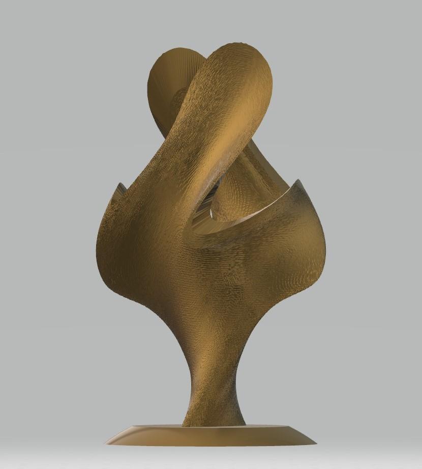 Modern Petal Stemmed Vase, Bronze