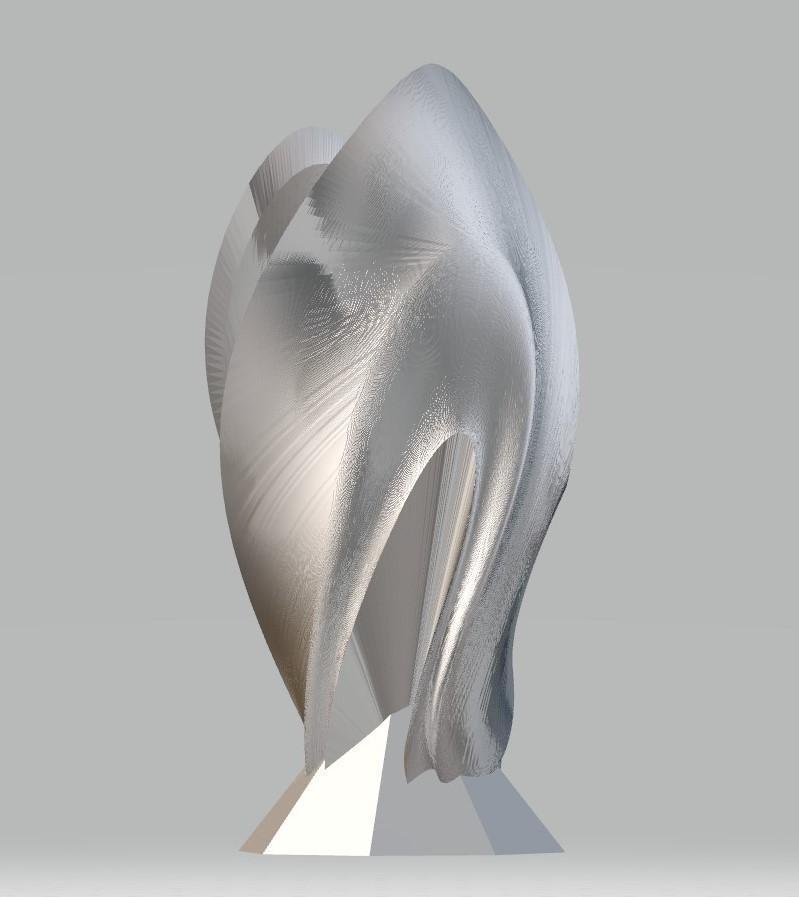 Modern Rose Petal Vase, Silver