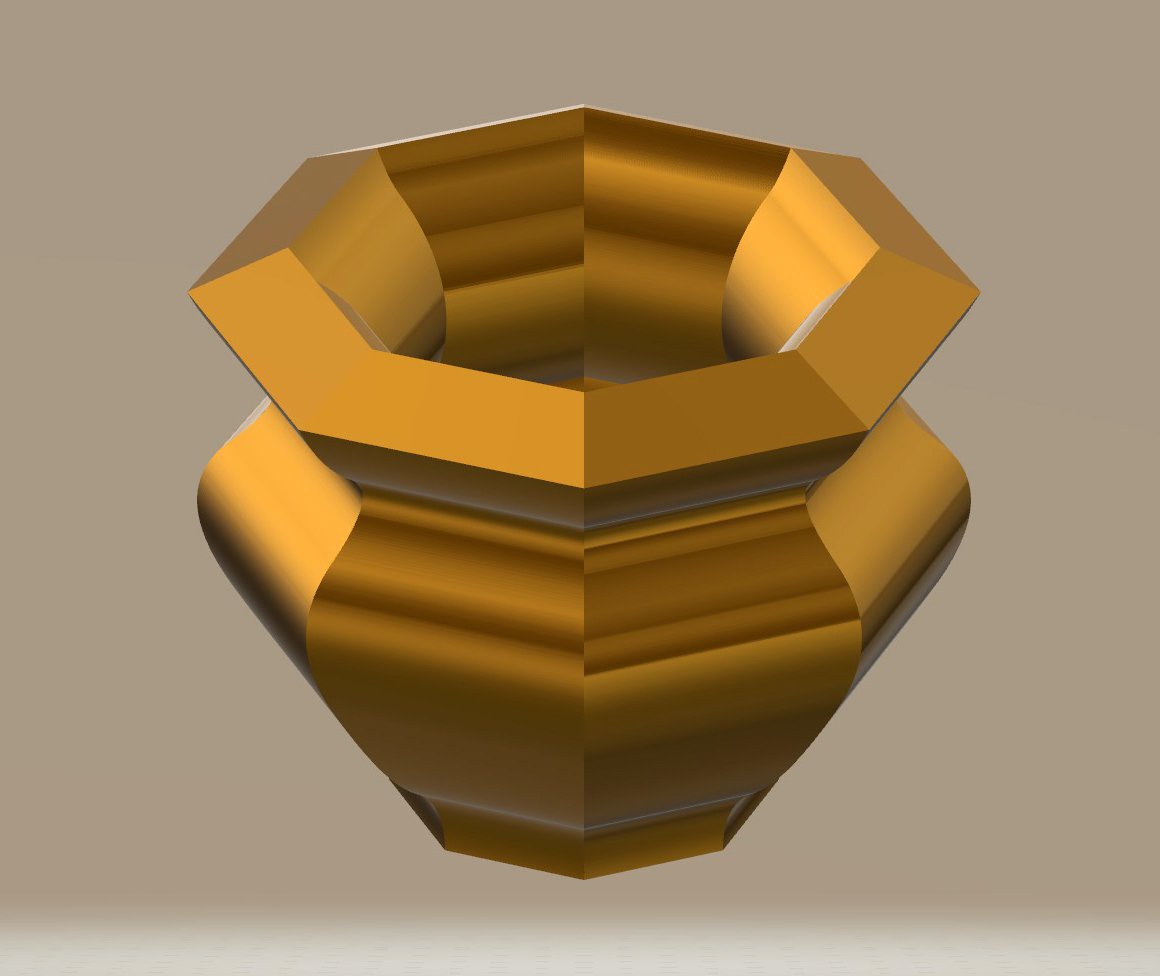 Modern Vase 08 - Gold