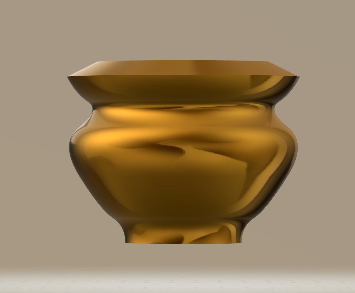 Modern Vase 07 - Gold