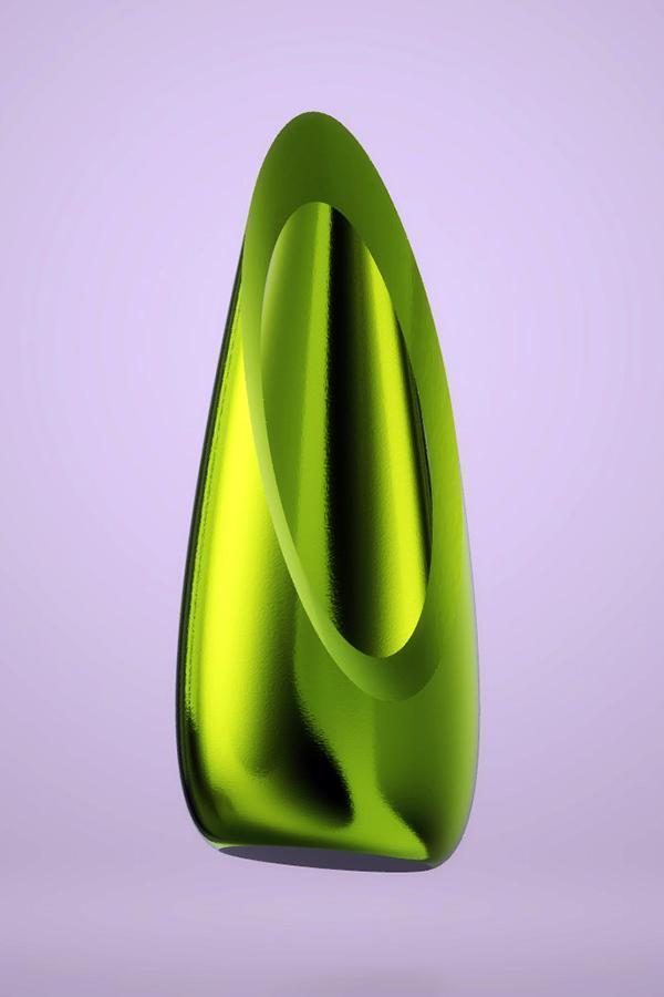 Modern Slanted Vase, Emerald