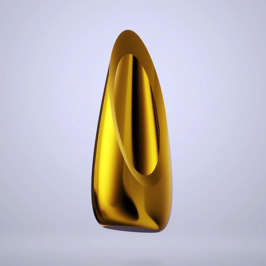 Modern Slanted Vase, Gold