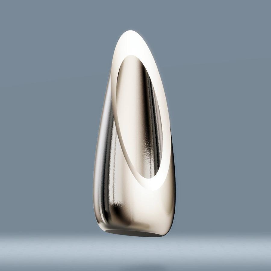 Modern Slanted Vase, Silver