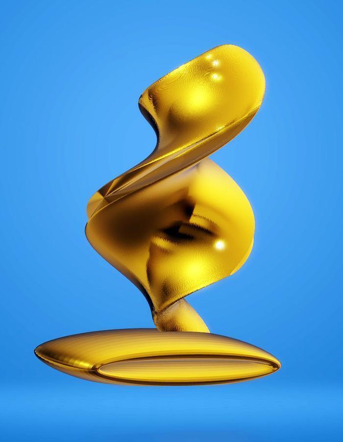 Modern Double Twist Vase, Gold
