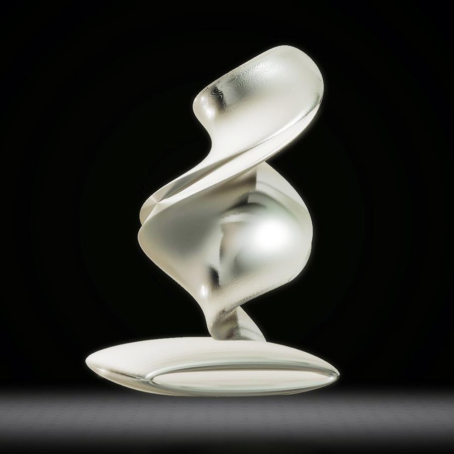 Modern Double Twist Vase, Silver