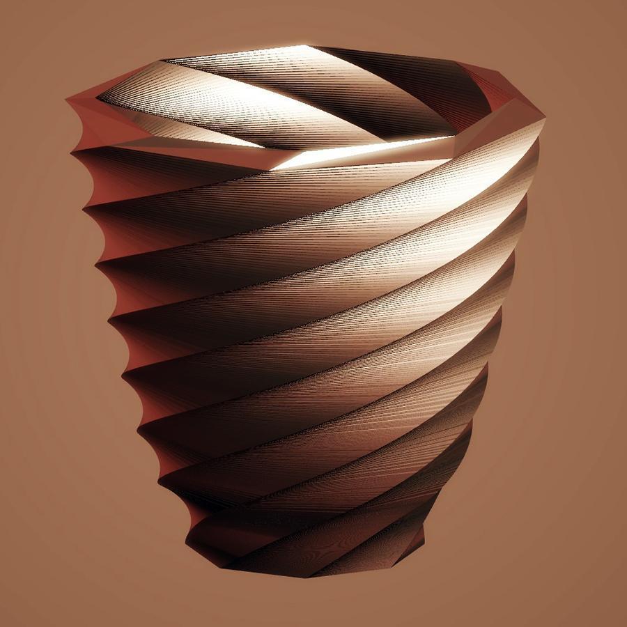 Modern Large Twist Vase, Taupe
