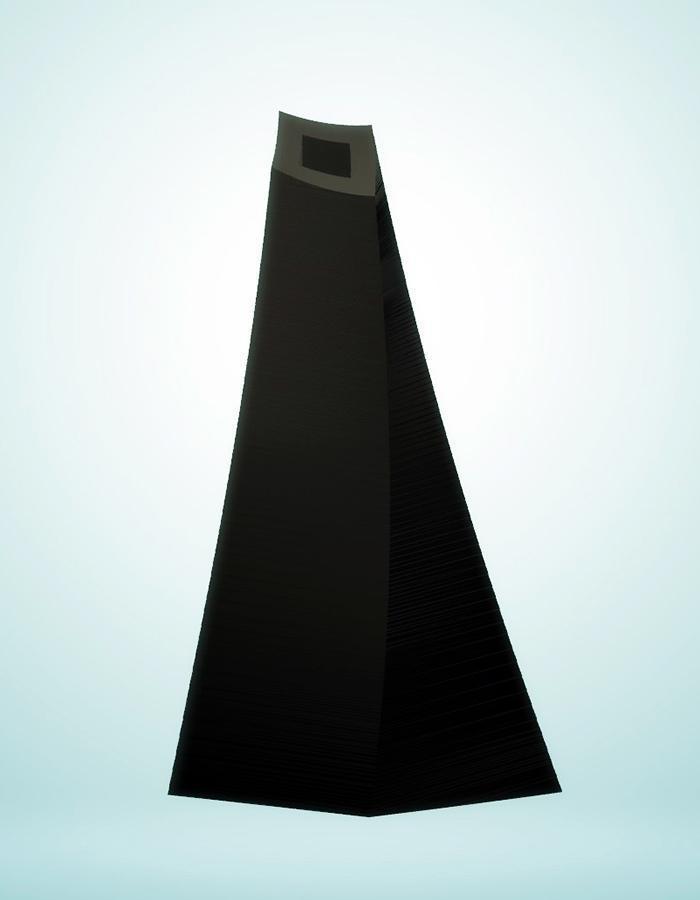 Modern Pyramid Vase, Ebony
