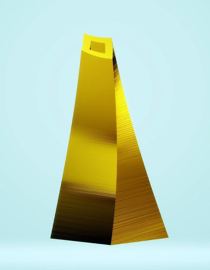 Modern Pyramid Vase, Gold