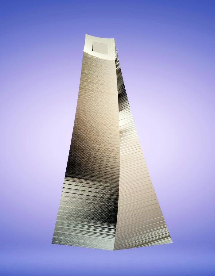 Modern Pyramid Vase, Silver
