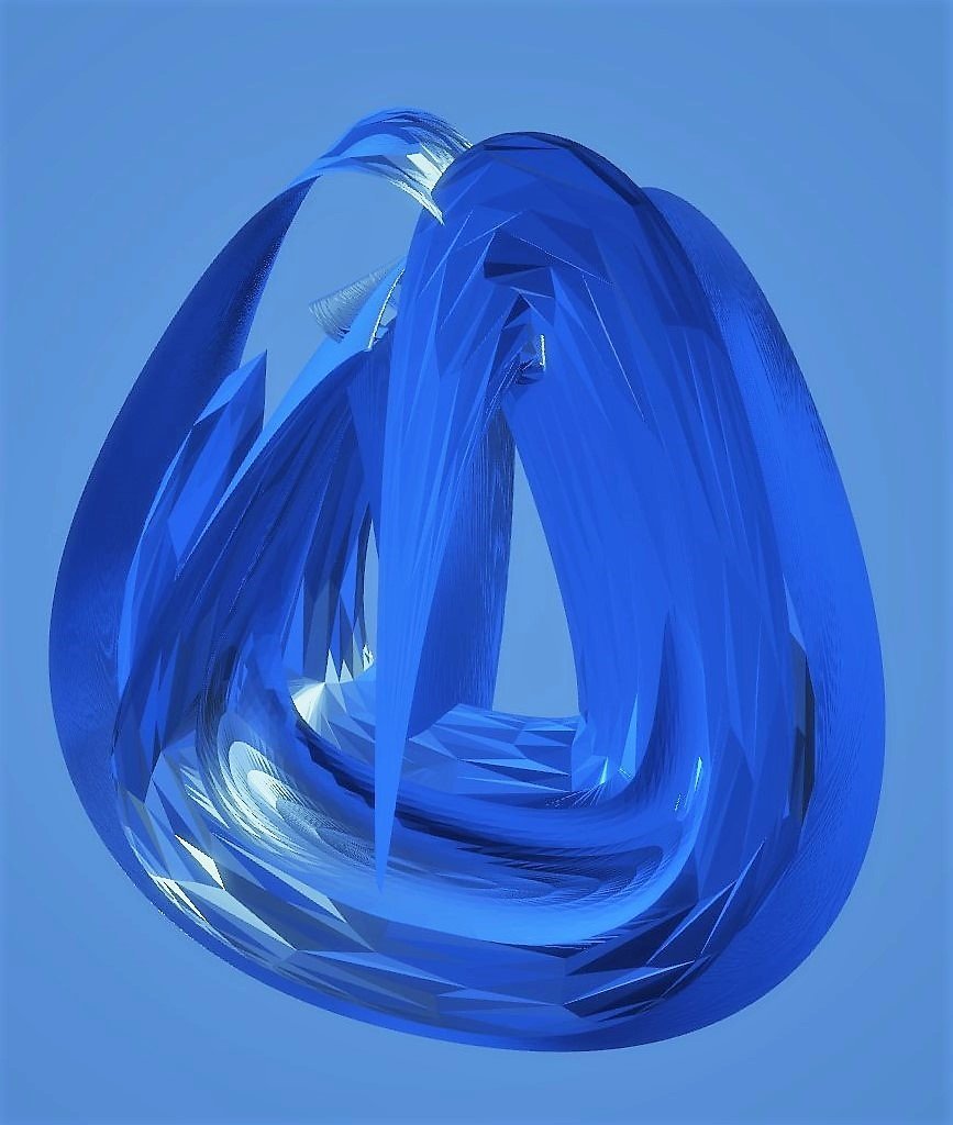 Modern Triangular Drop - Metallic Blue