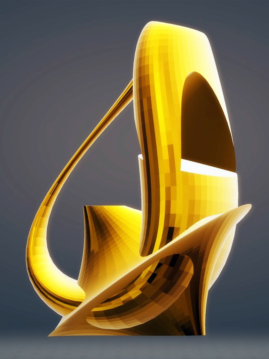 Modern Sculpture Curled, Gold