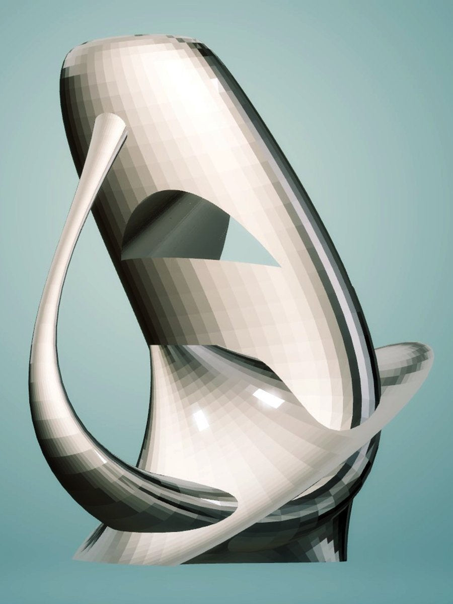 Modern Sculpture Curled, Silver