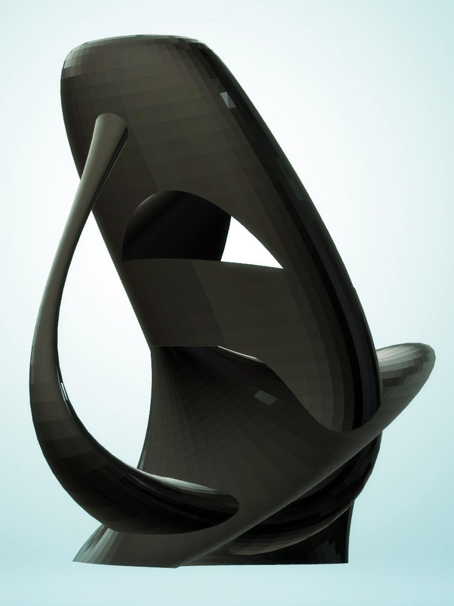 Modern Sculpture Curled, Black