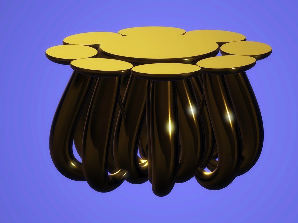 Dining Table, Octopus - Black and Gold
