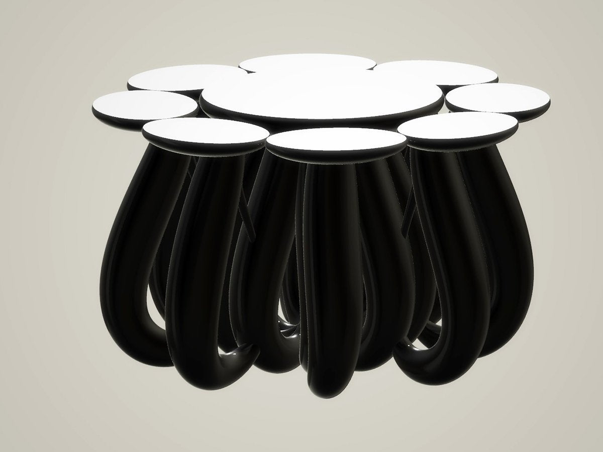 Dining Table, Octopus - Black and Silver