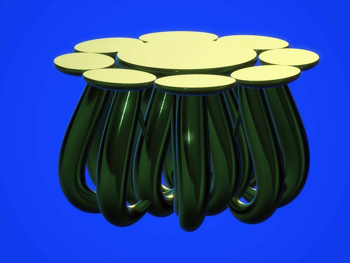Dining Table, Octopus - Green and Gold
