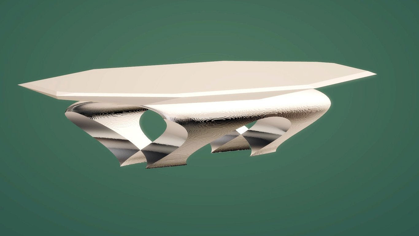 Modern Dining Thick Arc Table, Silver