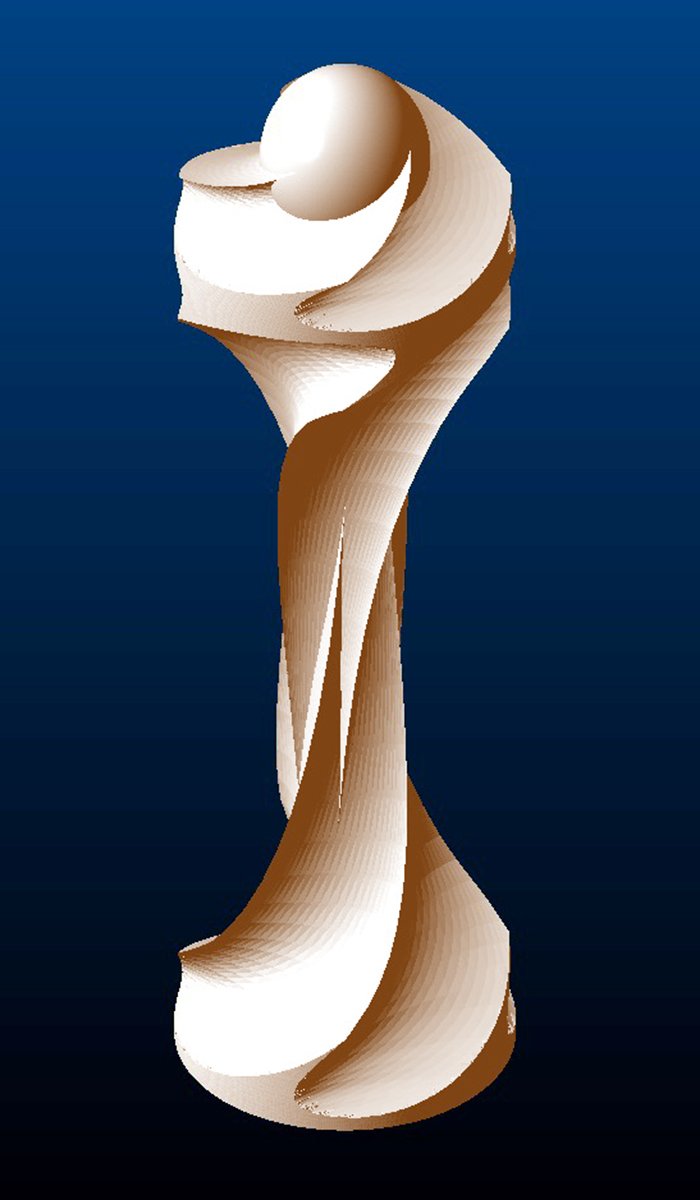 Rose Twisted Vase, angled