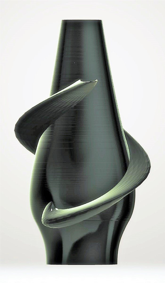 Modern Vase with Rings, Verde