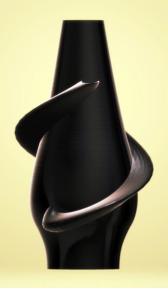 Modern Vase with Rings, Chocolate