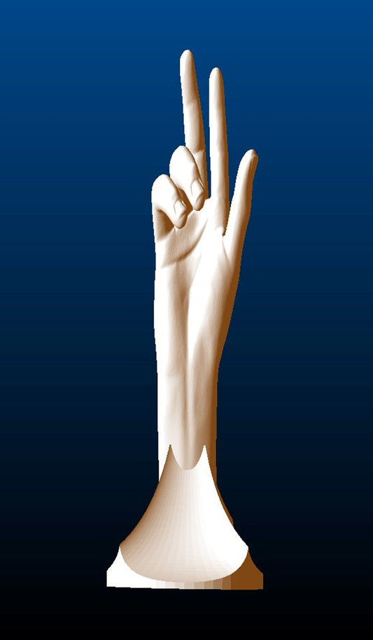 Peace (Right) Hand Sculpture, front