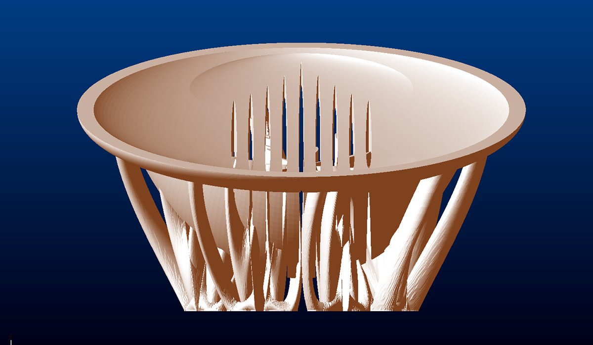 Lounger Chair with Abstract Base, front