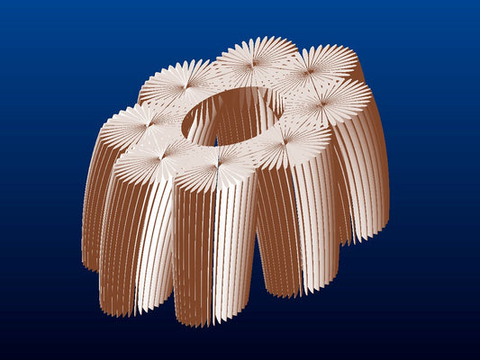 White Daisy Patio Table (Linear pattern), angled