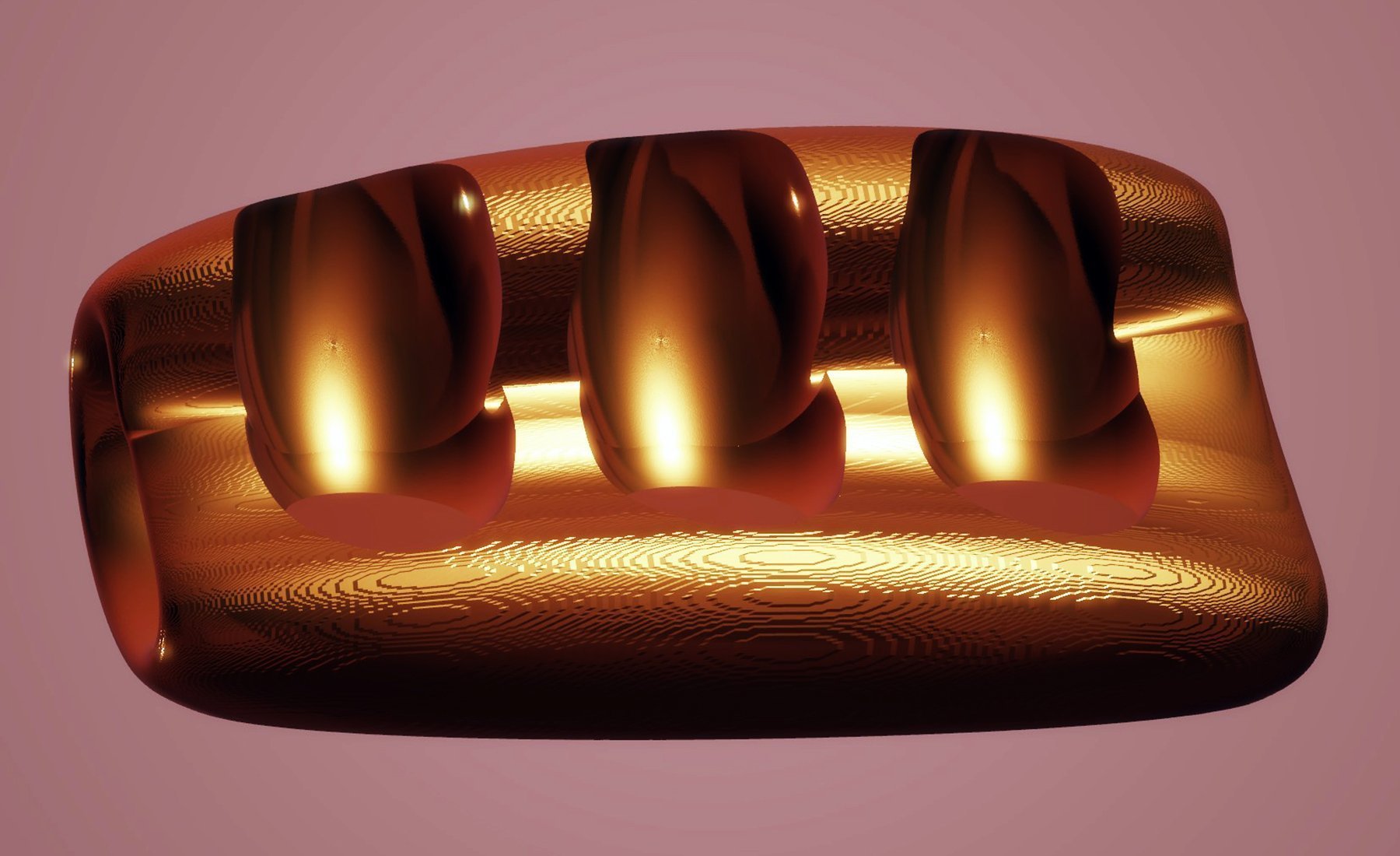 Modern Sofa for 3 - Bronze