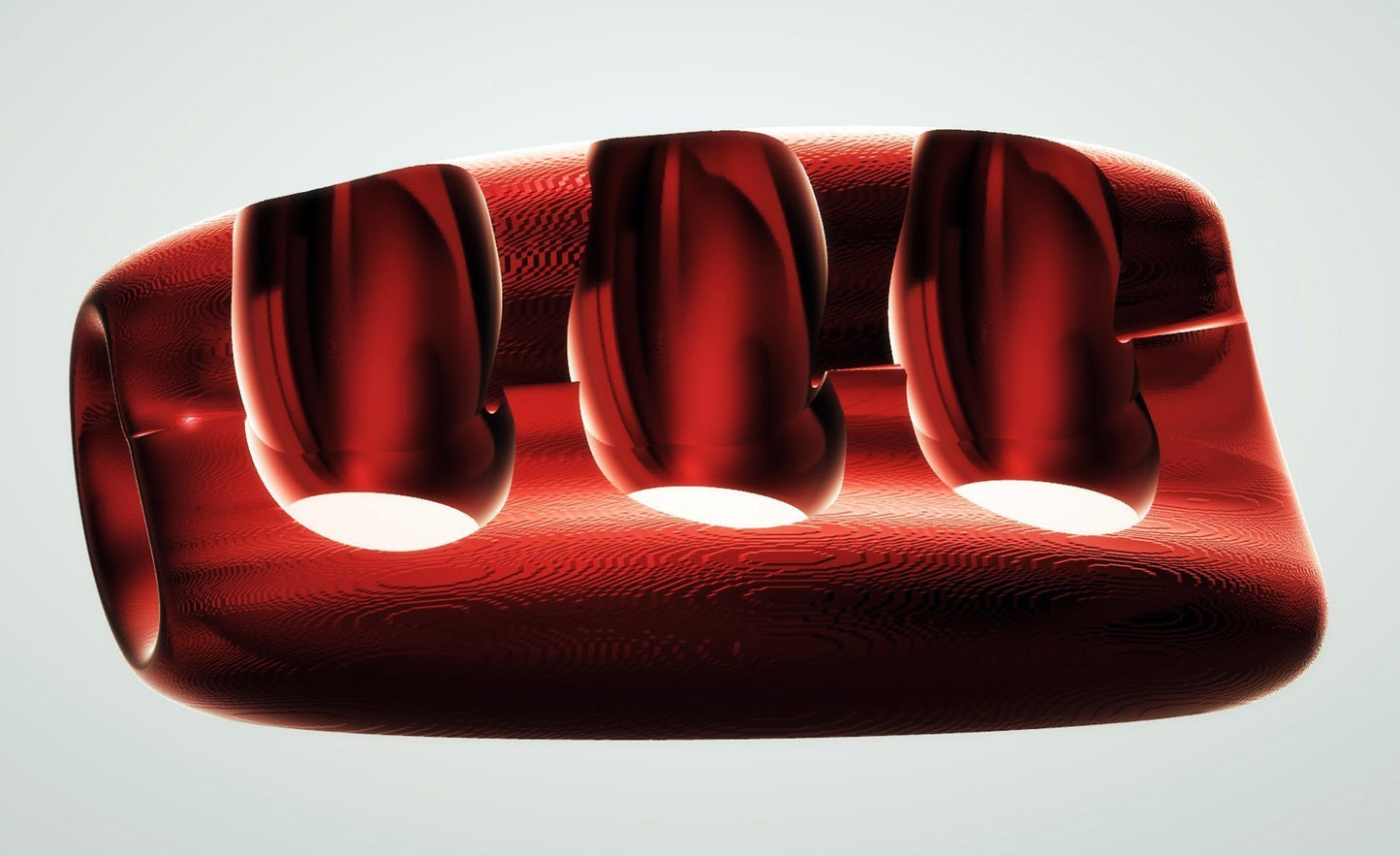 Modern Sofa for 3 - Ruby Red