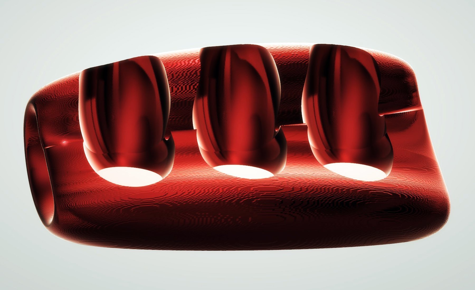 Modern Sofa for 3 - Ruby Red