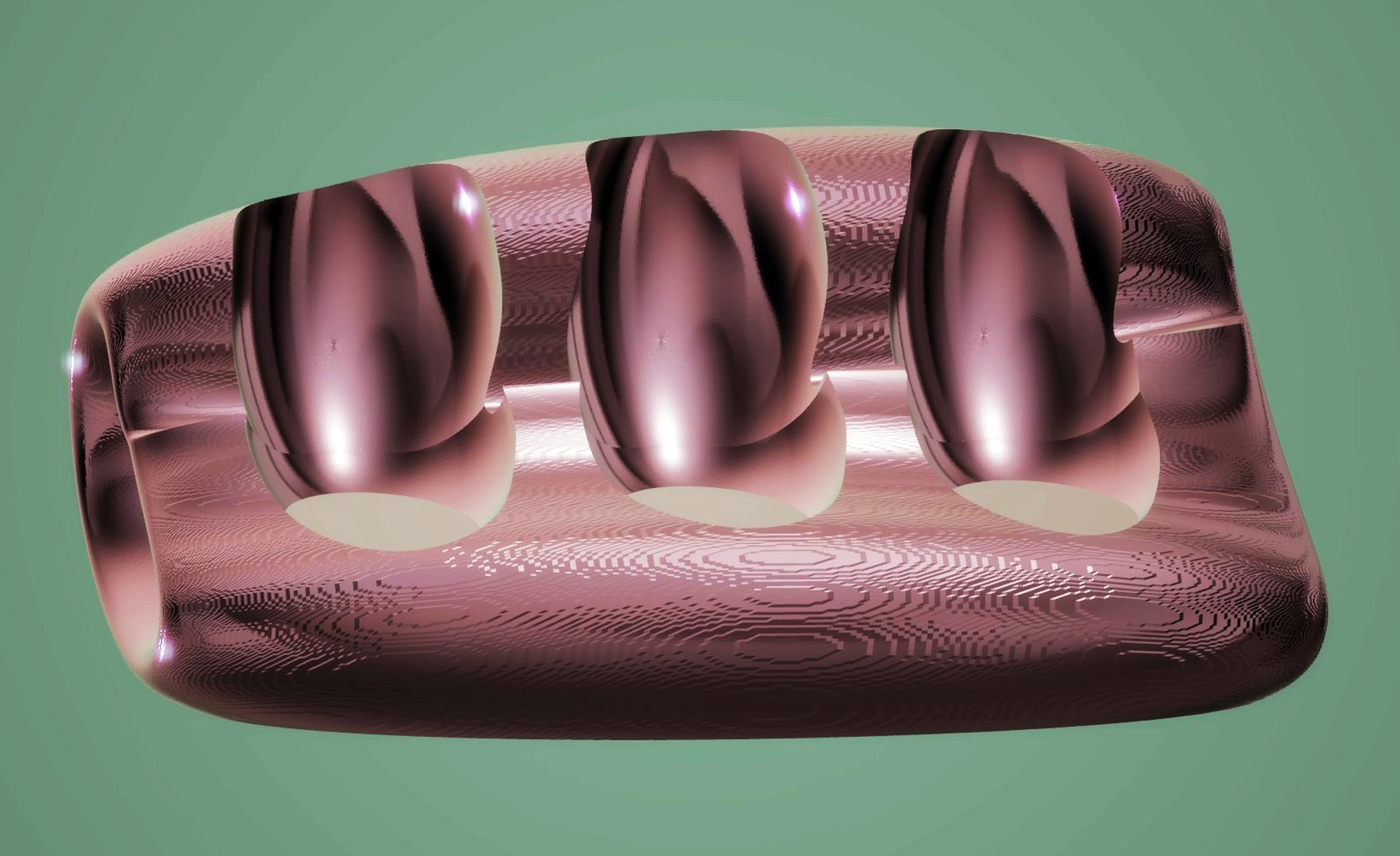 Modern Sofa for 3 - Rose Gold