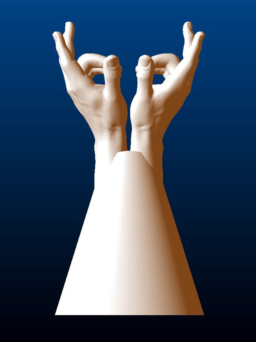 Open Hands Sculpture, back