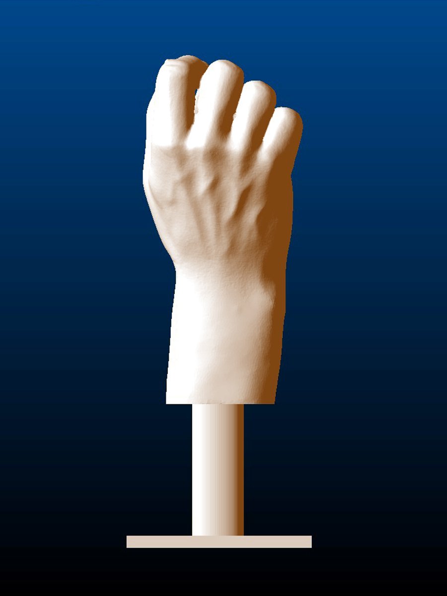 Suspended Closed Hands Sculpture, right