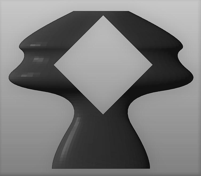 Modern Sculpture 06 Dual Heads, Black