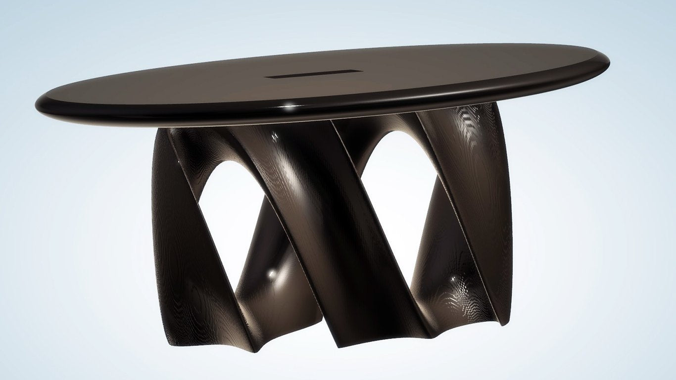 Modern Ocean Wave Table, Chocolate
