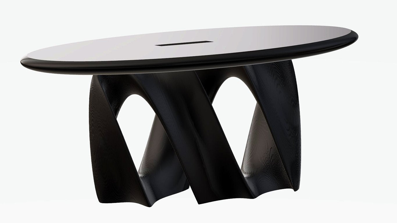 Modern Ocean Wave Table, Ebony