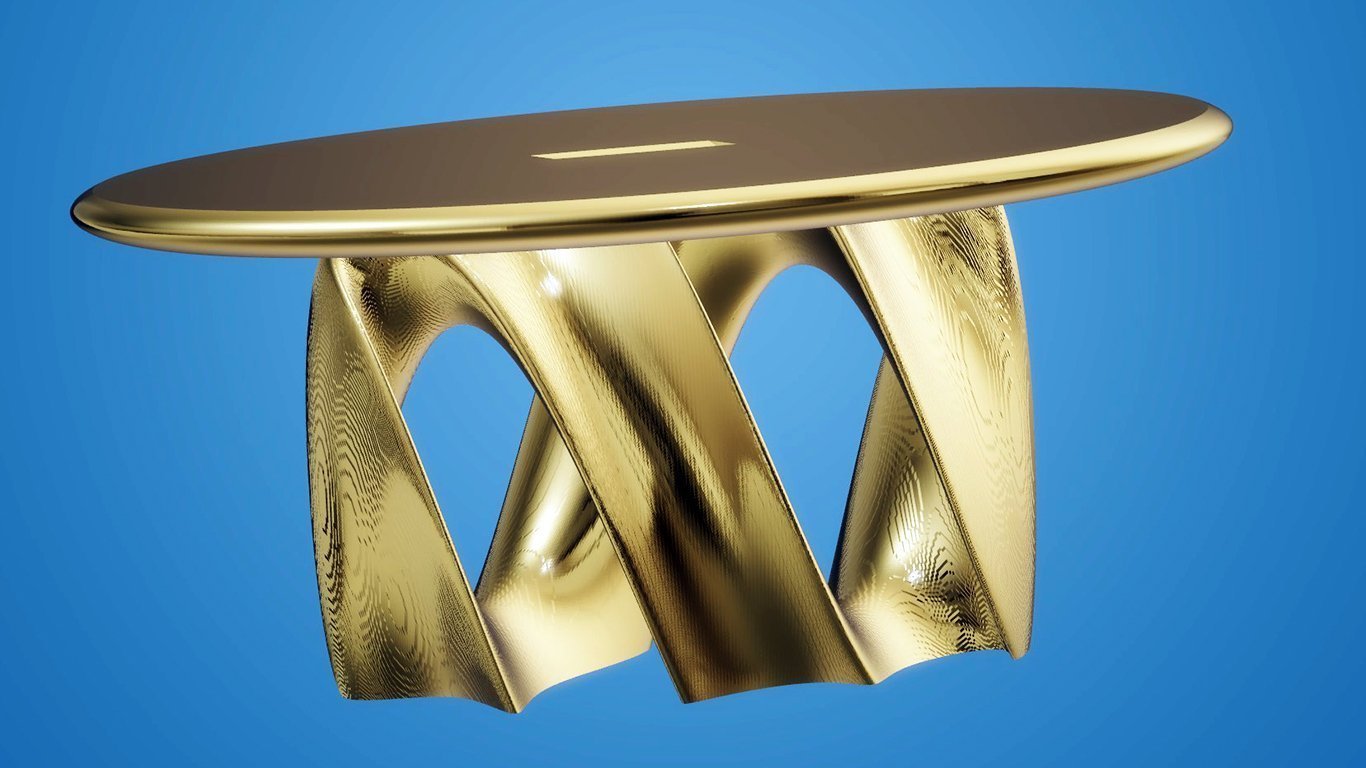 Modern Ocean Wave Table, Gold