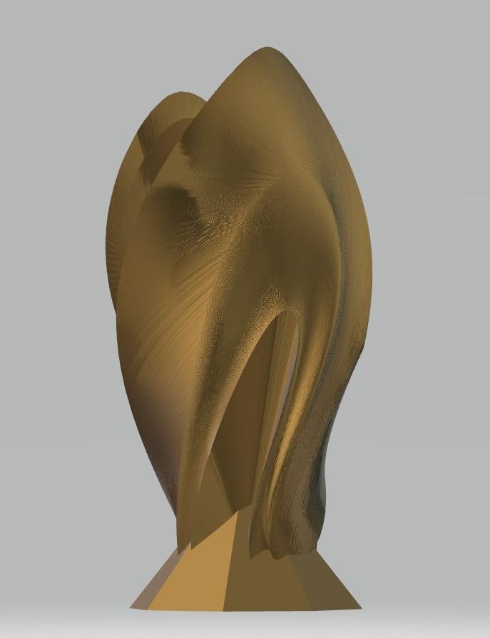 Modern Rose Petal Vase, Bronze