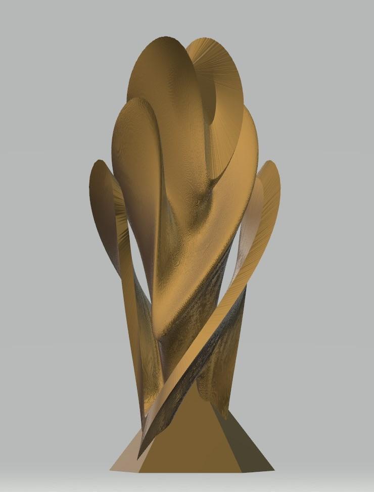 Modern Petal Vase, Bronze